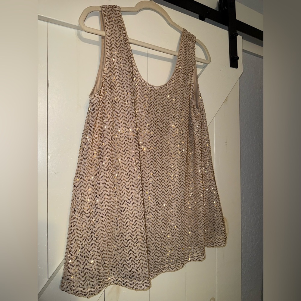Vocal Gold Sequin Tank Top camisole